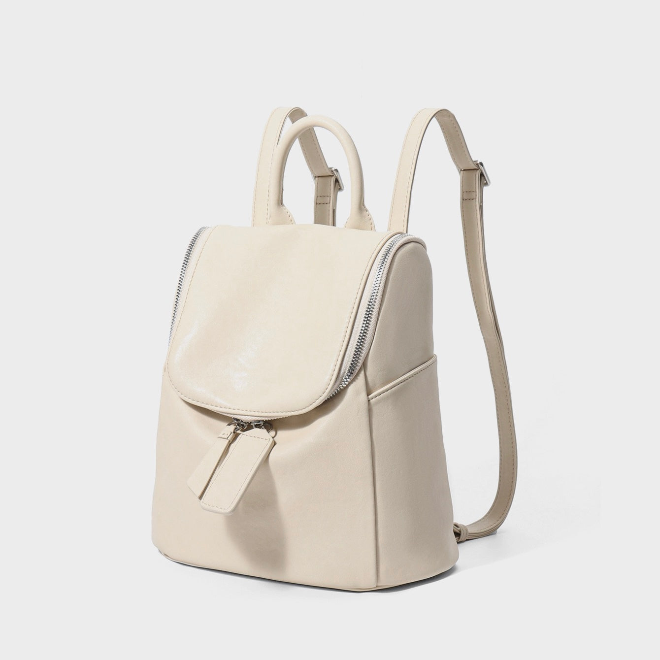 Elegance Redefined: Minimalist Creamy Leather Backpack