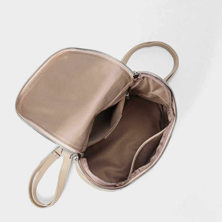 Elegance Redefined: Minimalist Creamy Leather Backpack