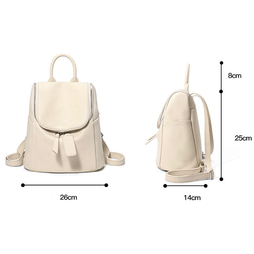 Elegance Redefined: Minimalist Creamy Leather Backpack
