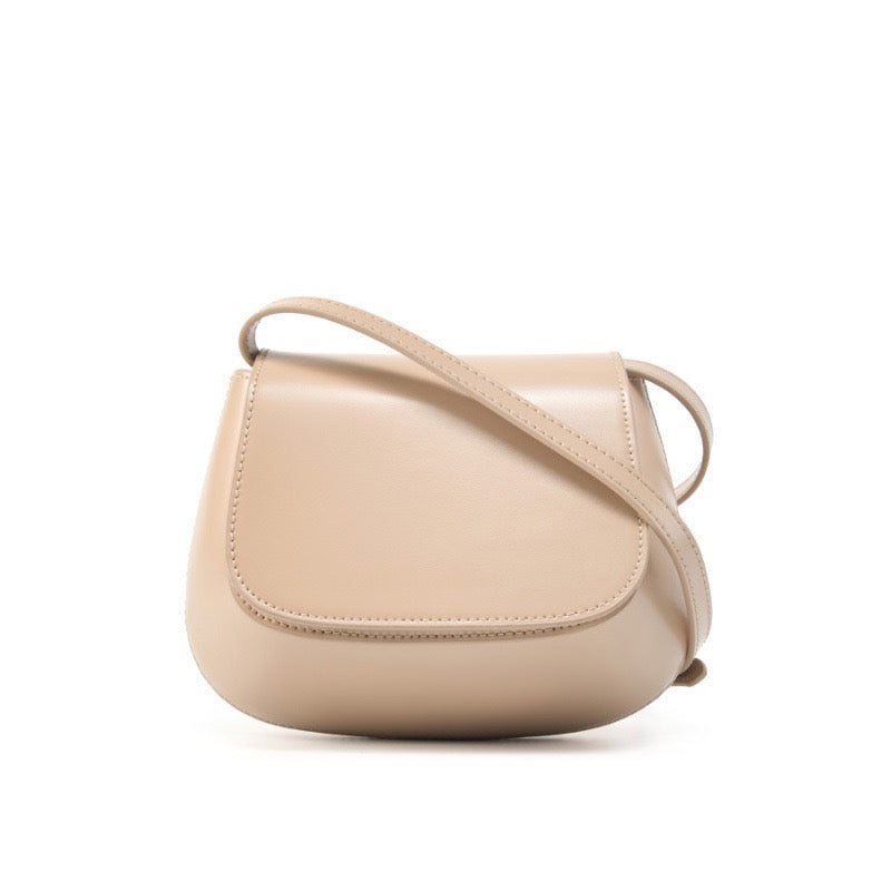 Chic Genuine Leather Crossbody Saddle Bucket Bag