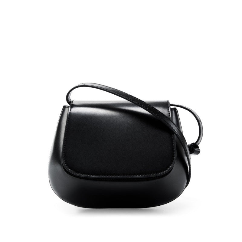 Chic Genuine Leather Crossbody Saddle Bucket Bag