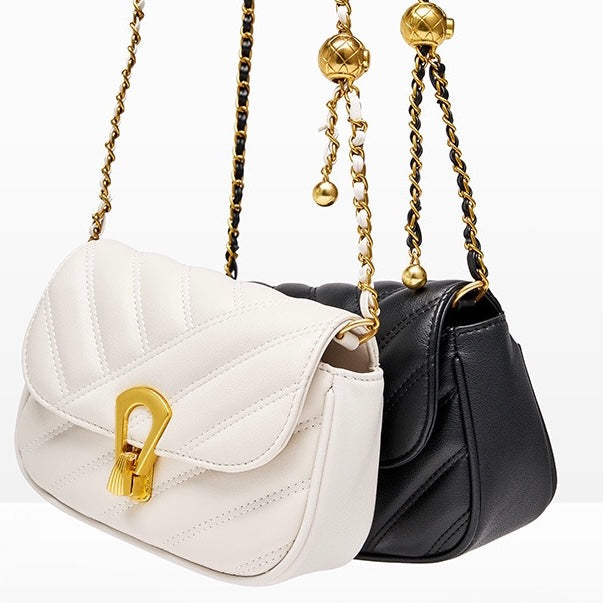 2025 Summer Luxe Genuine Leather Mini Chain Shoulder Bag