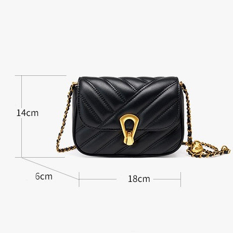 2025 Summer Luxe Genuine Leather Mini Chain Shoulder Bag