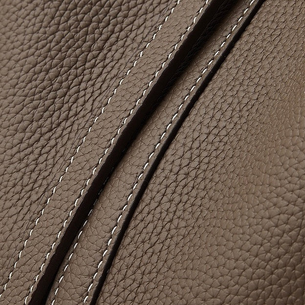 Exquisite Textured Leather Tote Bag with Elegant Gold Buckle