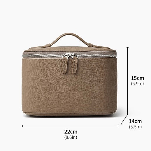 Genuine Leather Luxury Multi-Compartment Cosmetic Bag