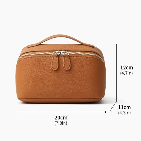 Exquisite Textured Leather Top-Zip Clutch Bag