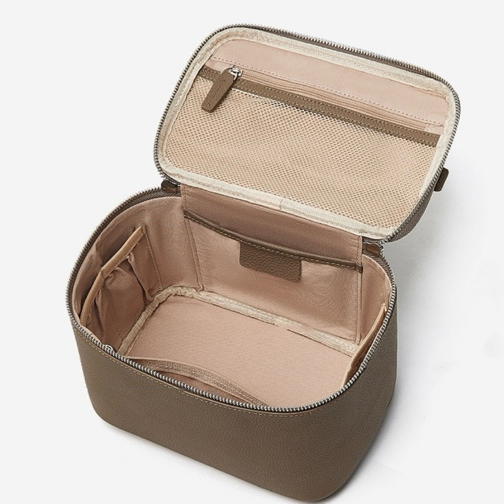 Genuine Leather Luxury Multi-Compartment Cosmetic Bag