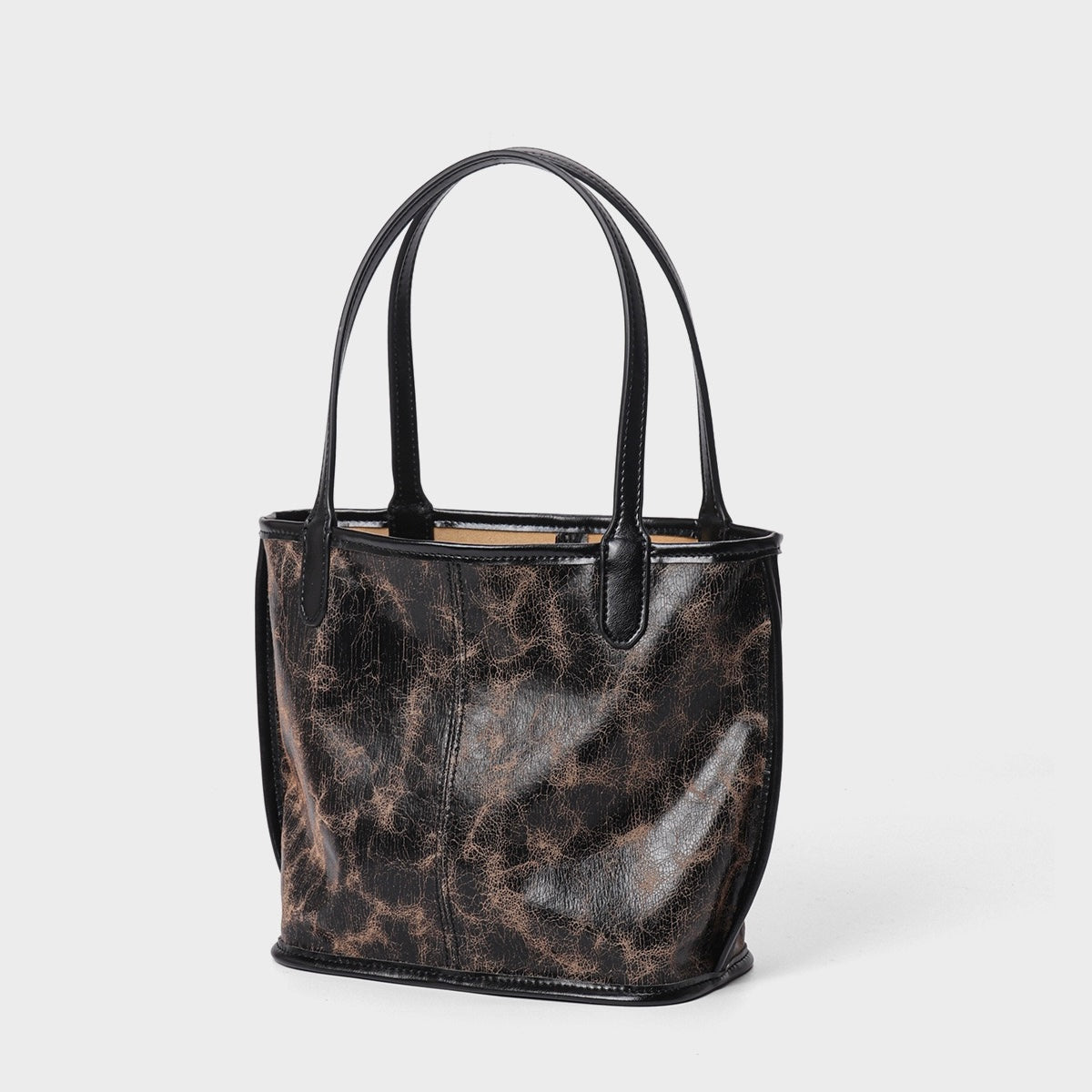 Vintage Elegance Genuine Leather Tote with Pouch