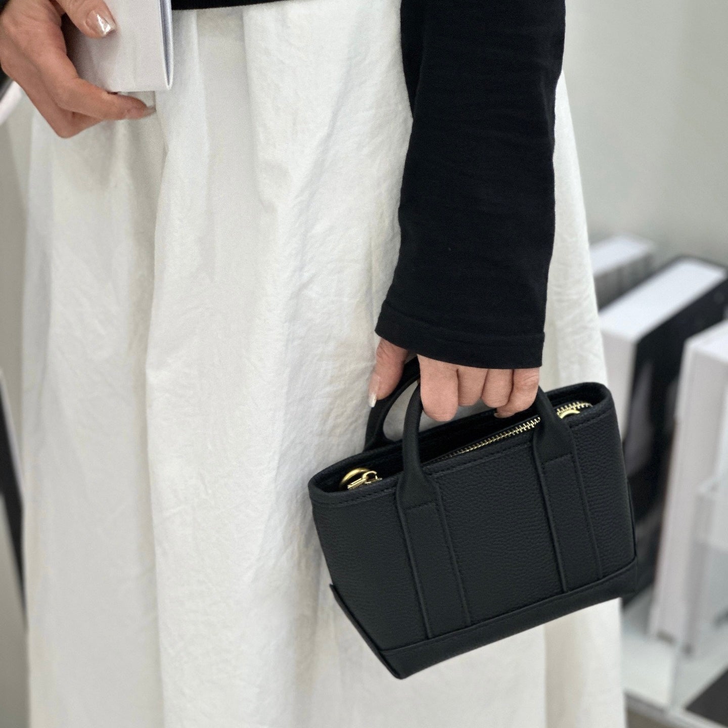 Exquisite Genuine Cowhide Mini Basket Handheld Crossbody Bag