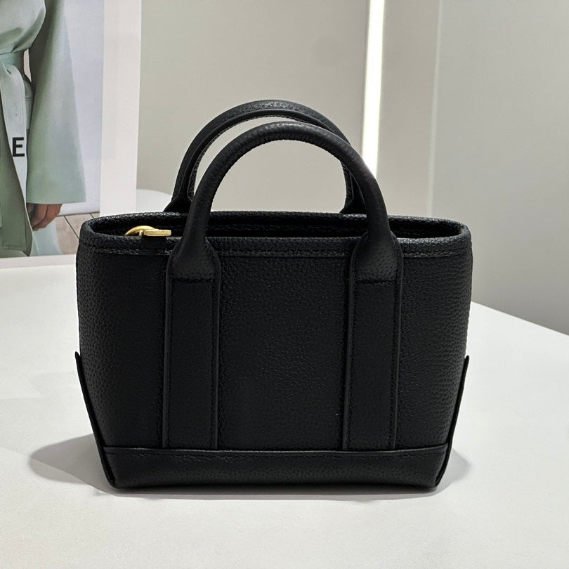 Exquisite Genuine Cowhide Mini Basket Handheld Crossbody Bag