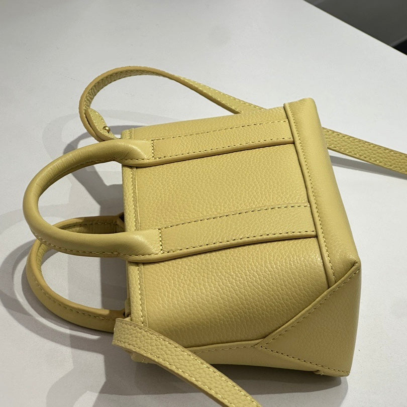 Exquisite Genuine Cowhide Mini Basket Handheld Crossbody Bag