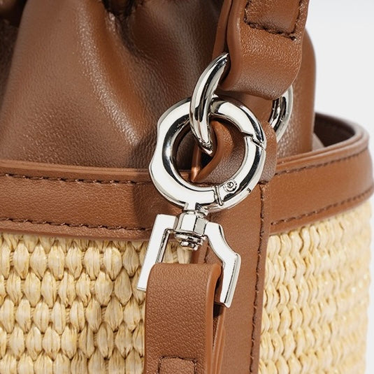 Luxury Lambskin Woven Crossbody Handheld Barrel Bag