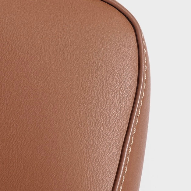 Elegant Leather Contour Stitch Saddle Bag
