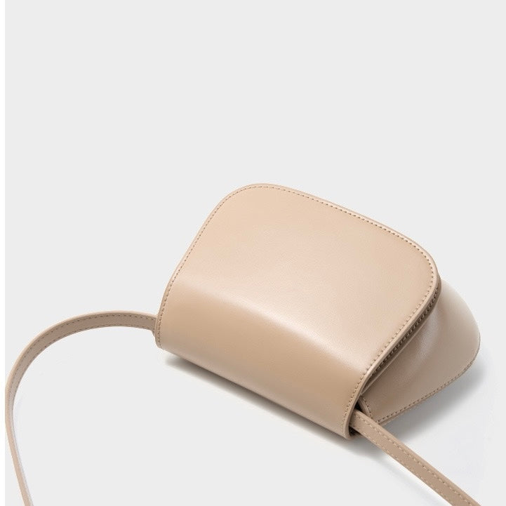 Chic Genuine Leather Crossbody Saddle Bucket Bag