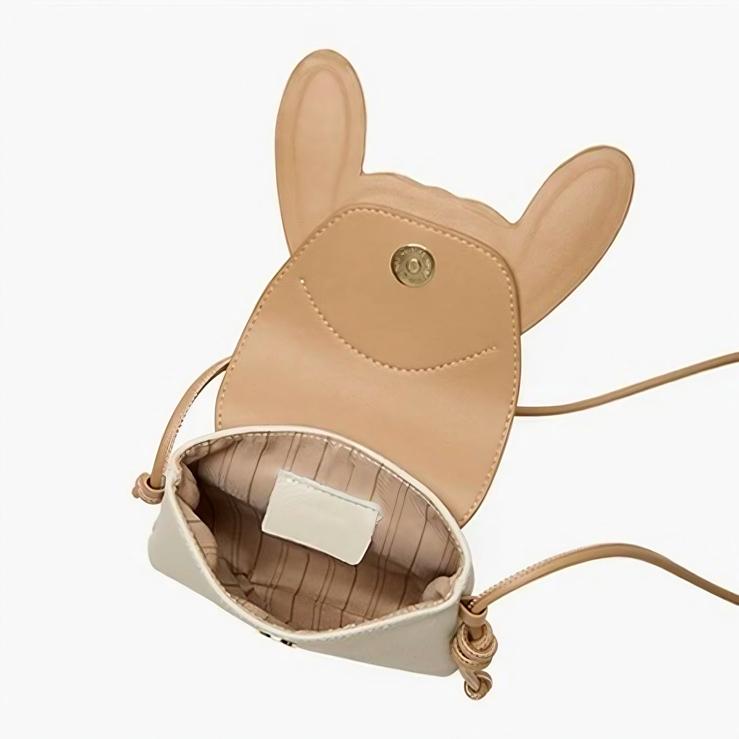 Rabbit-Inspired Genuine Leather Mini Crossbody Phone Bag