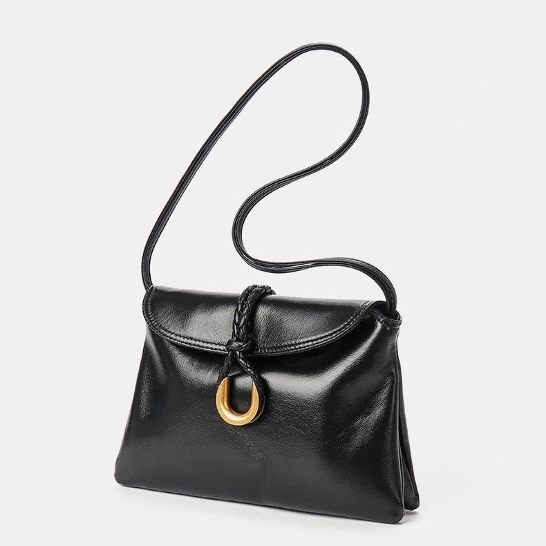 Elegant Braided Leather Crossbody Bag