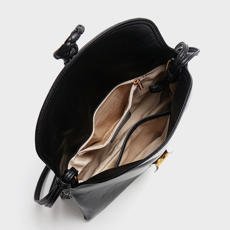 Elegant Braided Leather Crossbody Bag