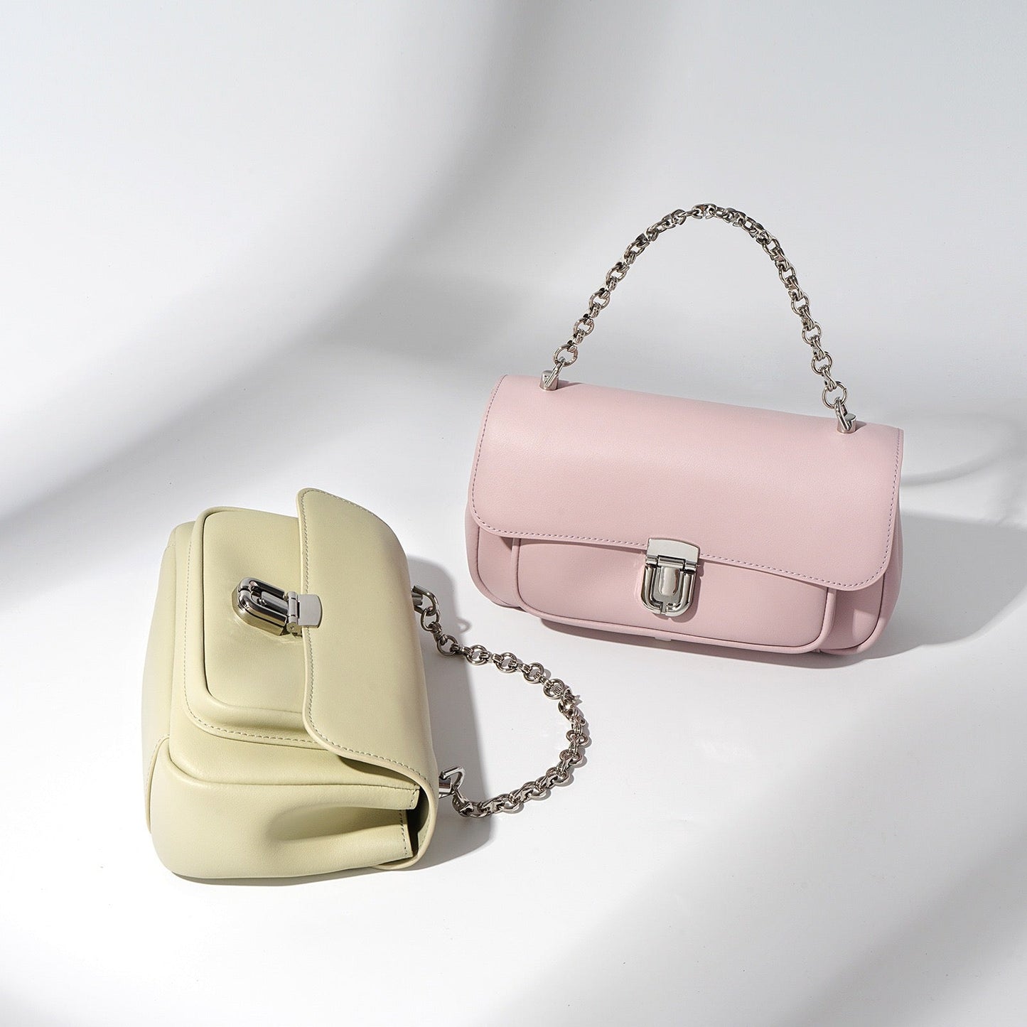 Chic Cowhide Mini Square Handbag with Elegant Lock Closure