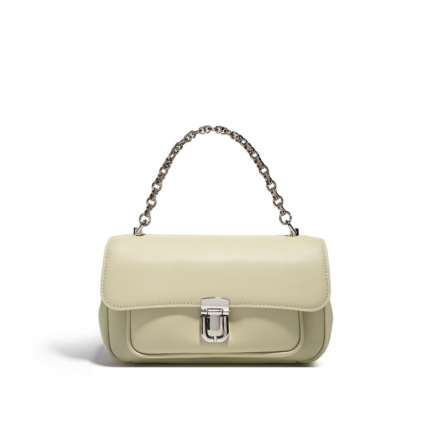 Chic Cowhide Mini Square Handbag with Elegant Lock Closure