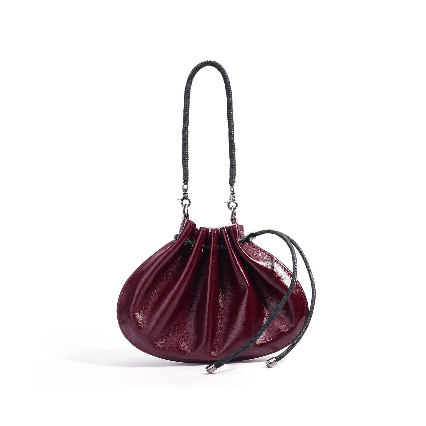 Sheepskin Elegance: Women's Drawstring Crossbody Handbag