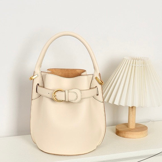 Exquisite Mini Bucket Crossbody Handbag in Genuine Leather