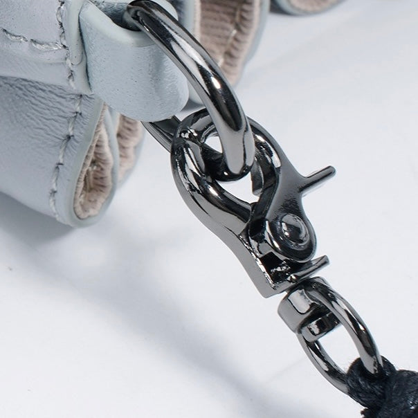 Sheepskin Elegance: Women's Drawstring Crossbody Handbag