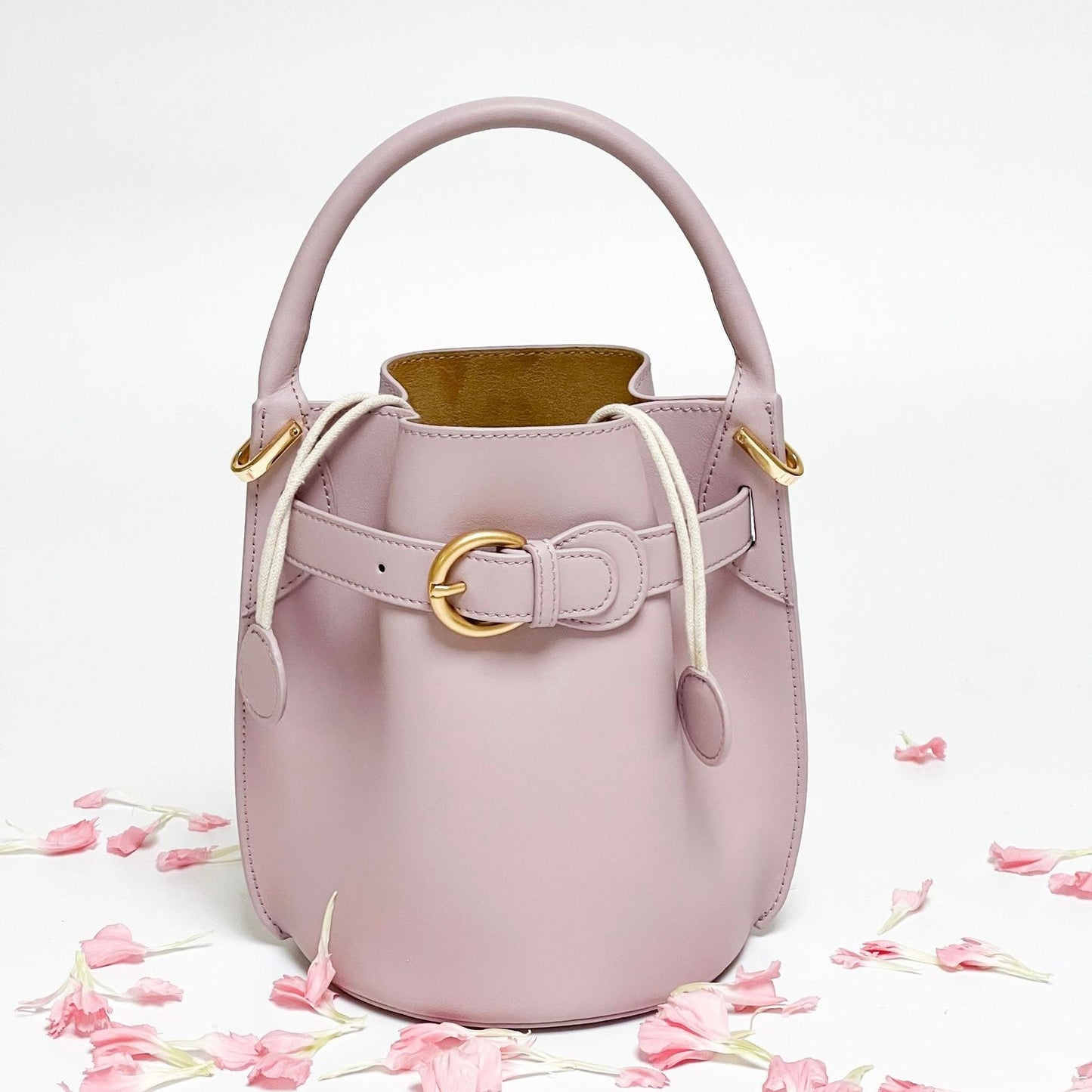 Exquisite Mini Bucket Crossbody Handbag in Genuine Leather