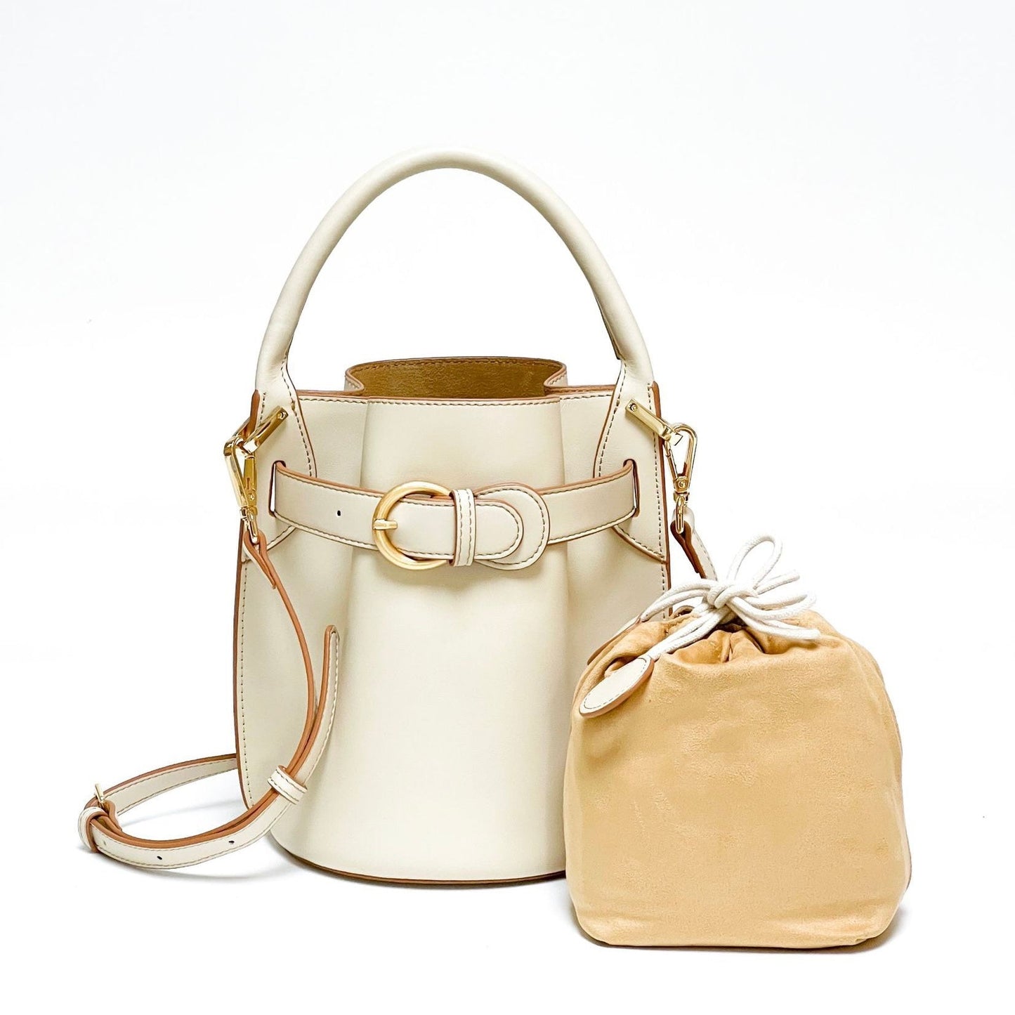 Exquisite Mini Bucket Crossbody Handbag in Genuine Leather