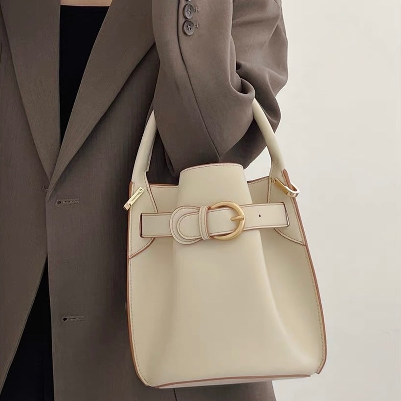 Exquisite Mini Bucket Crossbody Handbag in Genuine Leather