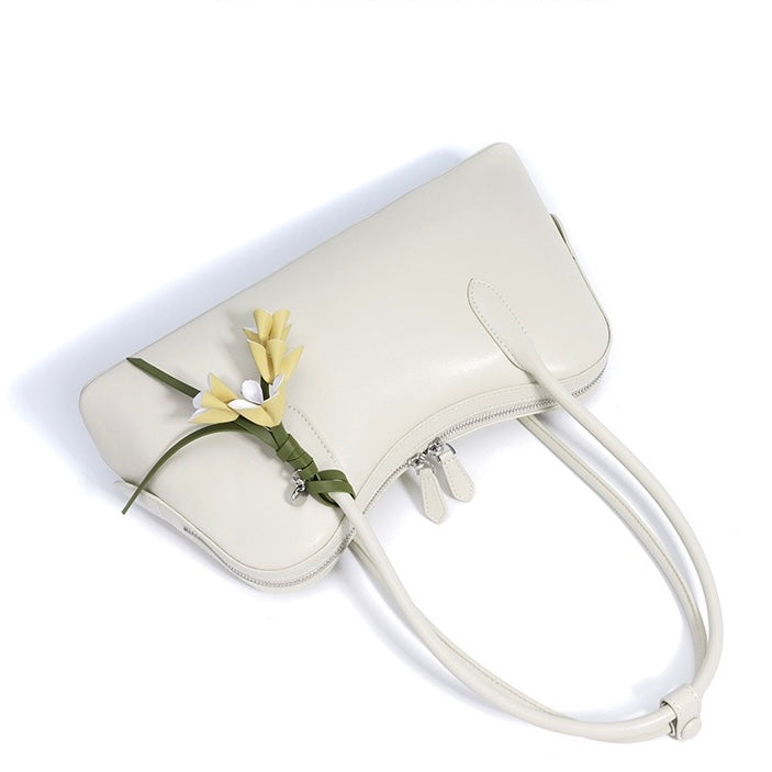 Elegant Versatile Large Capacity Cowhide Shoulder Bag