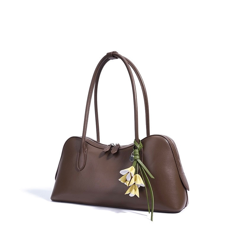 Elegant Versatile Large Capacity Cowhide Shoulder Bag