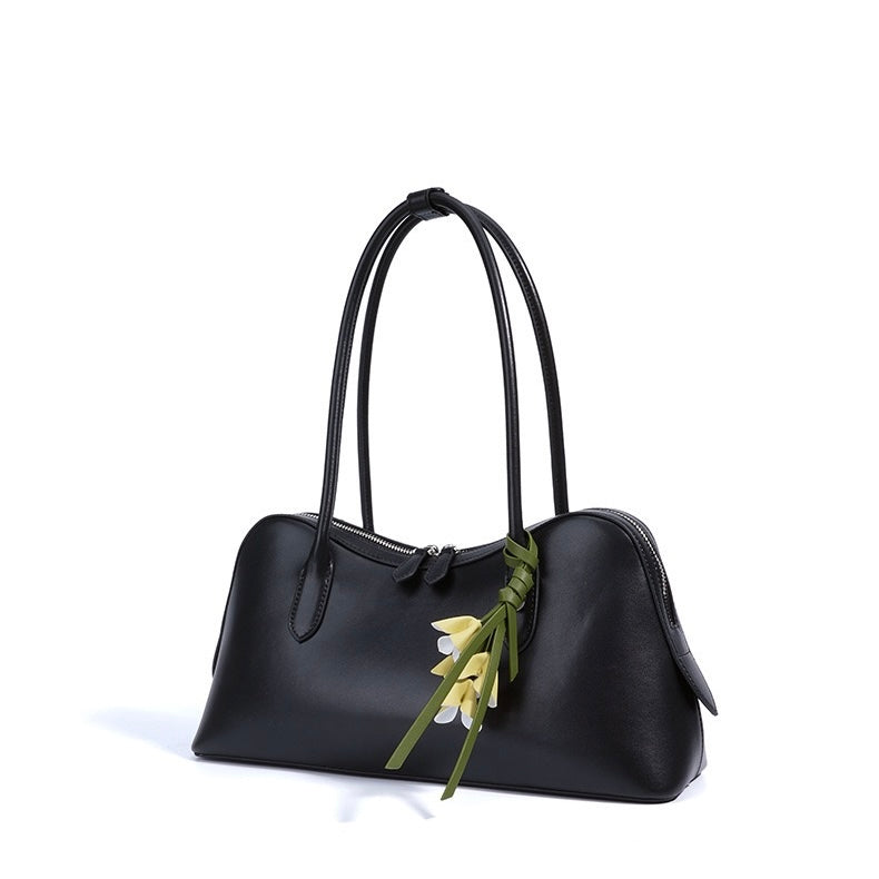 Elegant Versatile Large Capacity Cowhide Shoulder Bag