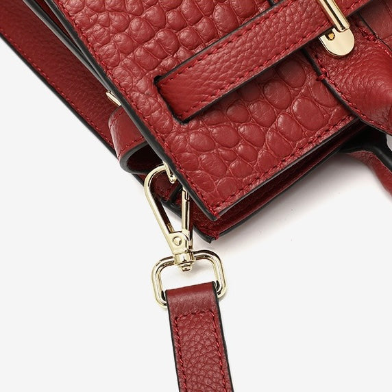 Genuine Leather Classic Crossbody Tote Bag for Women