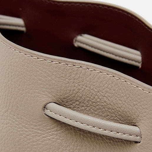 Women's Premium Cowhide Fringe Bucket Crossbody Handbag