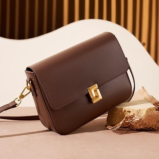 Genuine Leather Commuter Shoulder Box Bag for Women