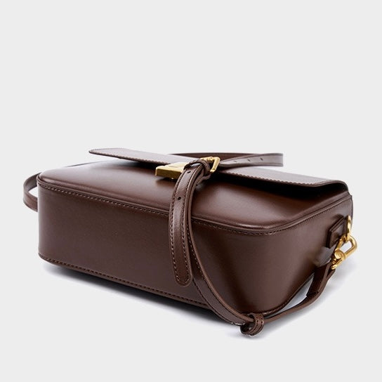 Genuine Leather Commuter Shoulder Box Bag for Women