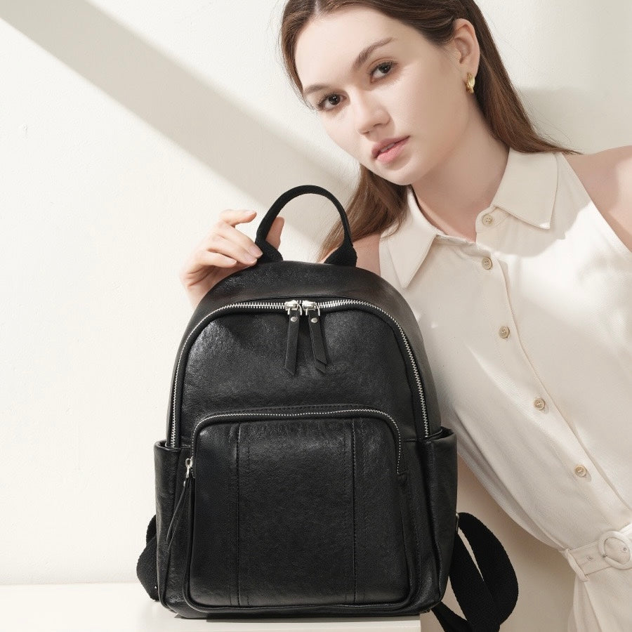 Chic Genuine Leather Multifunctional Backpack for Modern Women