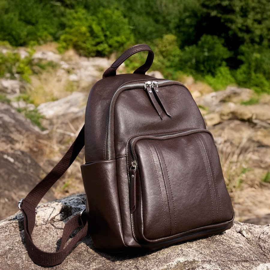 Chic Genuine Leather Multifunctional Backpack for Modern Women
