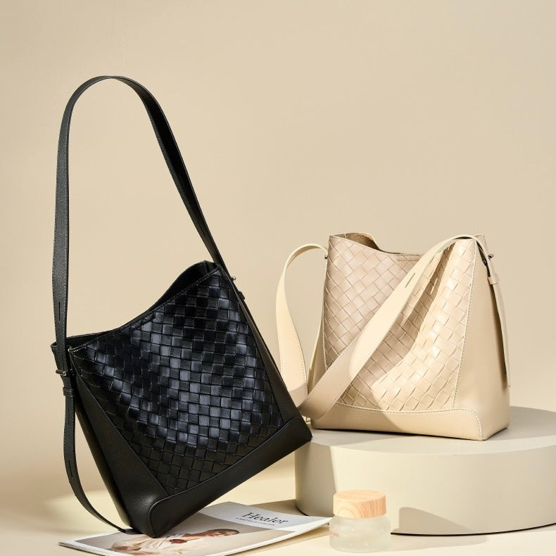 Exquisite Handwoven Cowhide Crossbody and Shoulder Bag