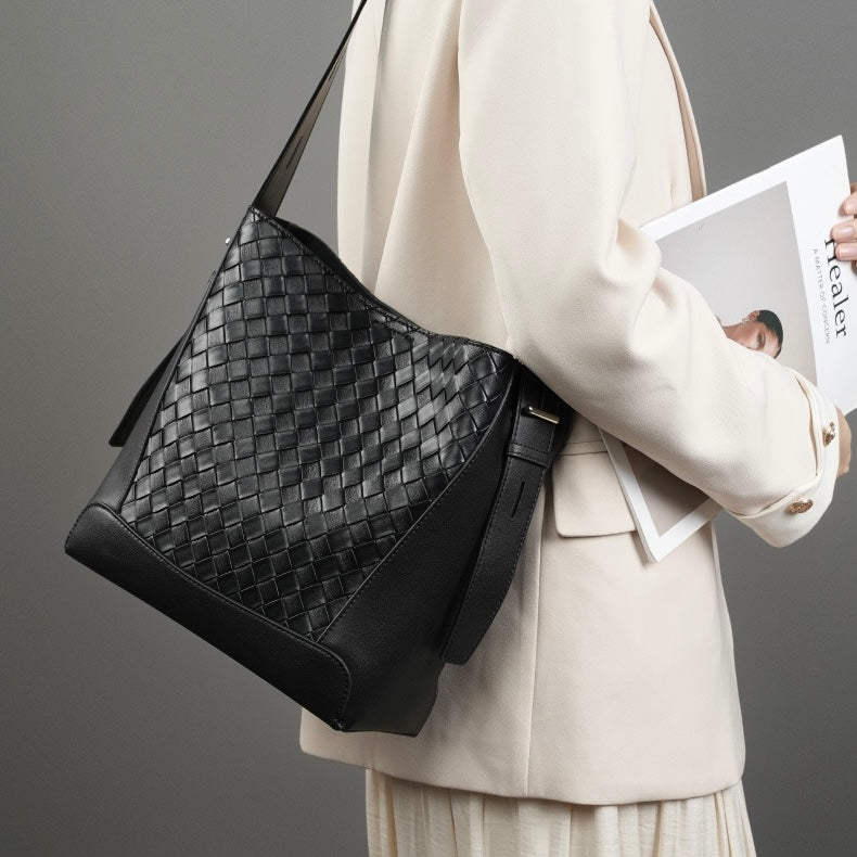 Exquisite Handwoven Cowhide Crossbody and Shoulder Bag