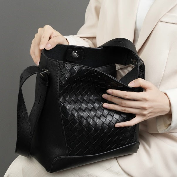 Exquisite Handwoven Cowhide Crossbody and Shoulder Bag