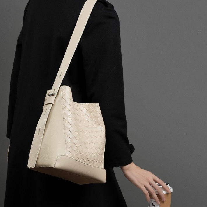 Exquisite Handwoven Cowhide Crossbody and Shoulder Bag