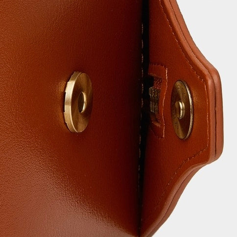 Genuine Leather Retro Bowling Bag with Horse Charm