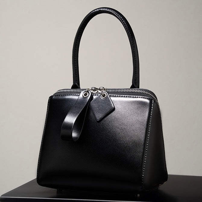 Chic French Inspired Genuine Leather Crossbody Bag