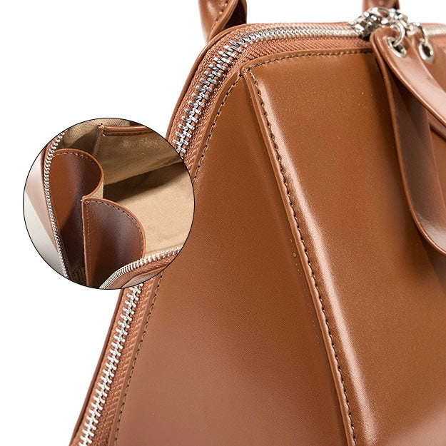 Chic French Inspired Genuine Leather Crossbody Bag