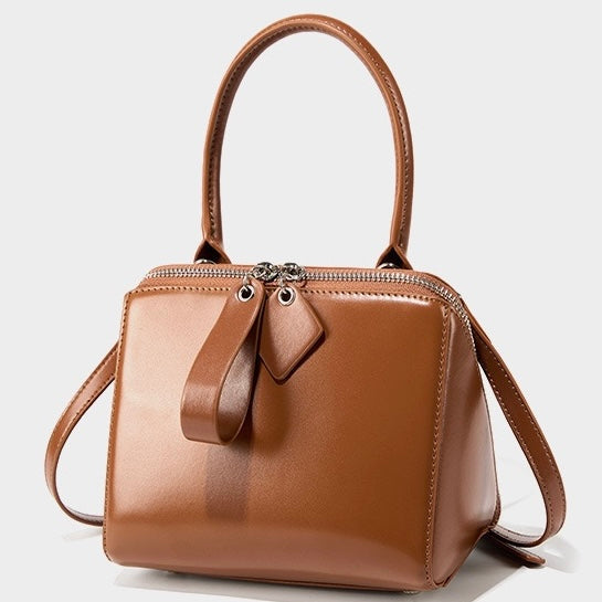 Chic French Inspired Genuine Leather Crossbody Bag