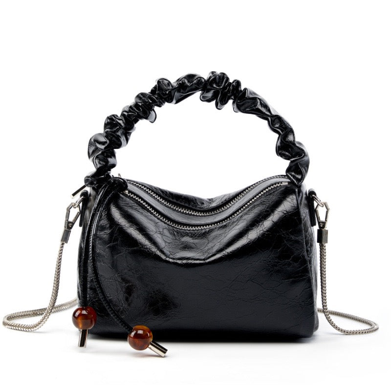 Beaded Leather Bento Box Crossbody Bag