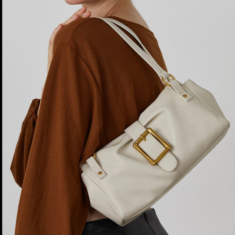 Genuine Leather Baguette Bag – Spring 2025 Collection for Timeless Elegance