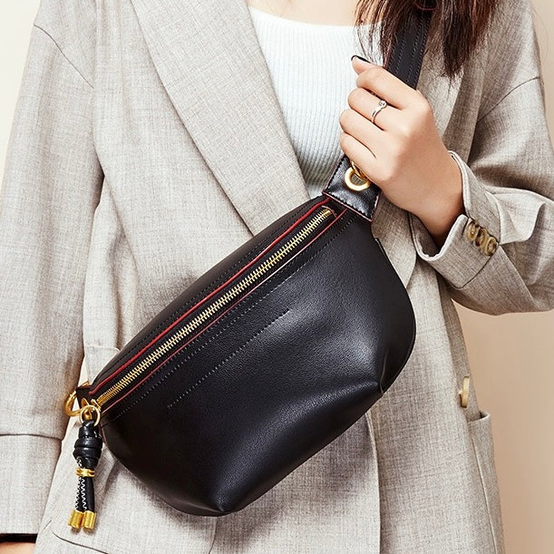 Elegant Women's Genuine Leather Crossbody Fanny Pack