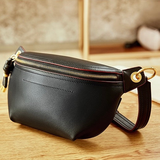 Elegant Women's Genuine Leather Crossbody Fanny Pack